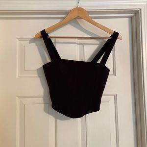 NWT Abercrombie & Fitch Black halter top with gathered back and adjustable strap